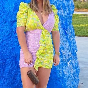 For Love & Lemons 2 Tone Floral Dress